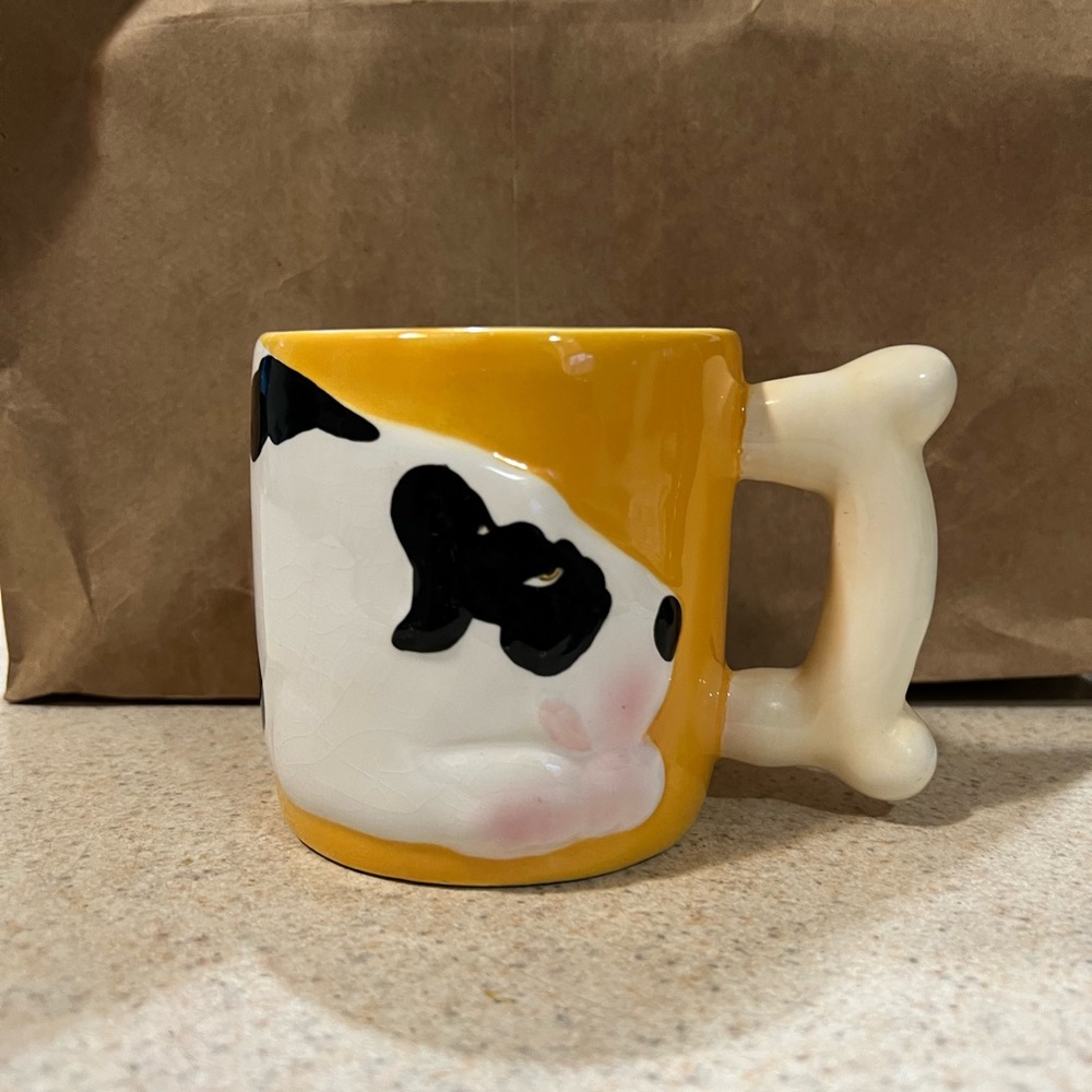 Vintage 1993 Clay Art "Dog Bone" 3D Coffee Mug